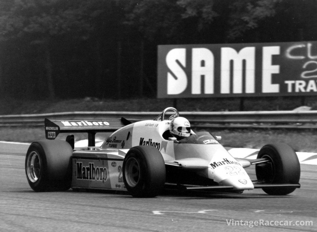 The 182T, the 182 chassis fitted with the Turbo V-8, first appeared at Monza, near the end of the 1982 season, although it was not run in the race. Photo: Centro di Documentazione Storica Alfa Romeo