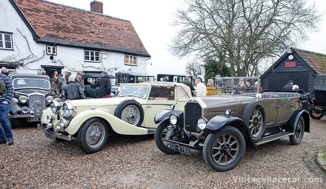 1937 Jaguar SS four-seat drophead and 1928 Humber 14/40. Photo: Roger Dixon 