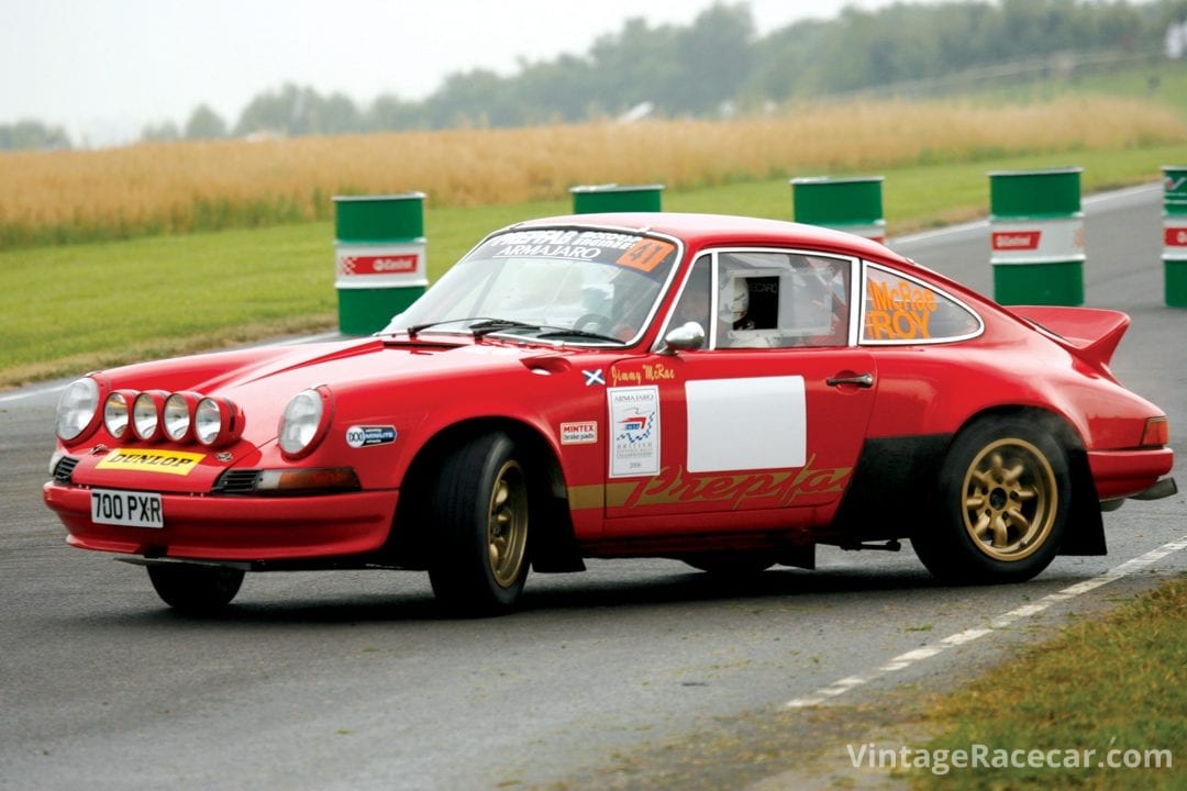 Jimmy McRae, tail out, in the Porsche 911. 