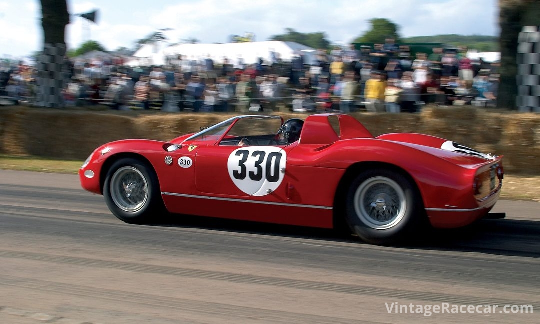 Terry Hoyle takes the 1964 Ferrari 330P off the line.Photo: Roger Dixon 