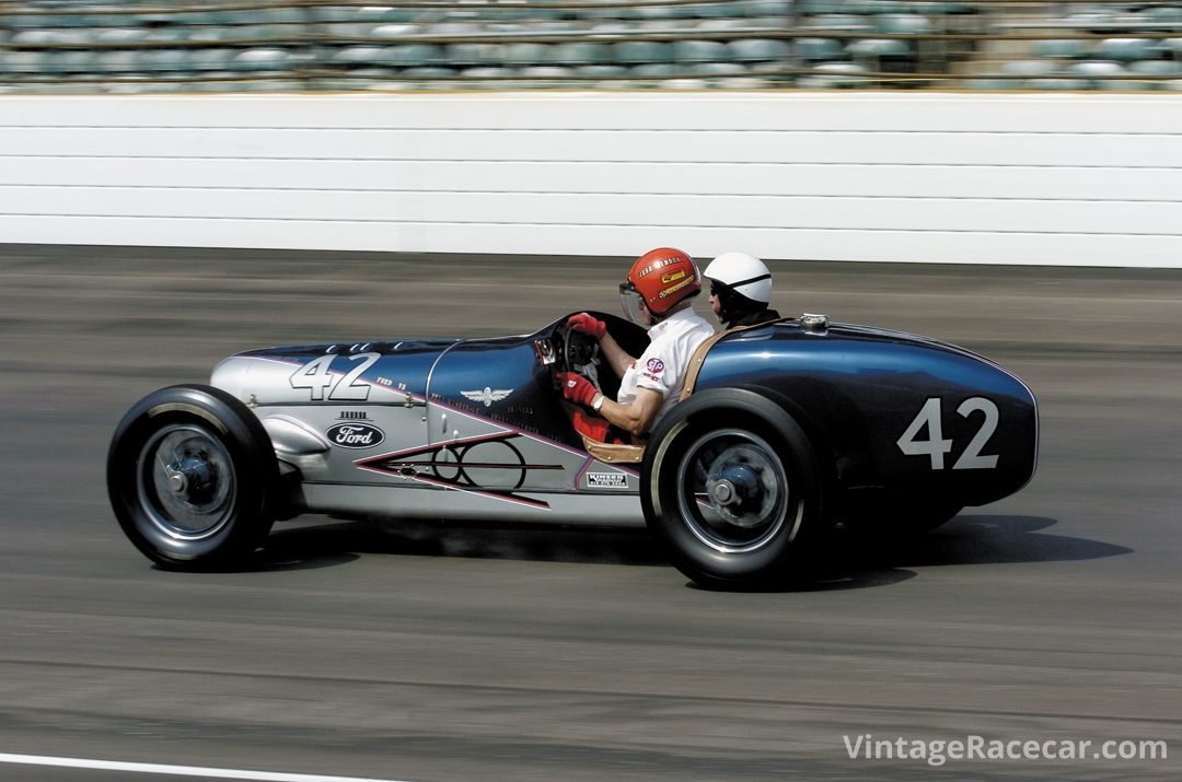 Jess Kinder driving the 1935 Evans Miller-Ford.Photo: Jim Hatfield 