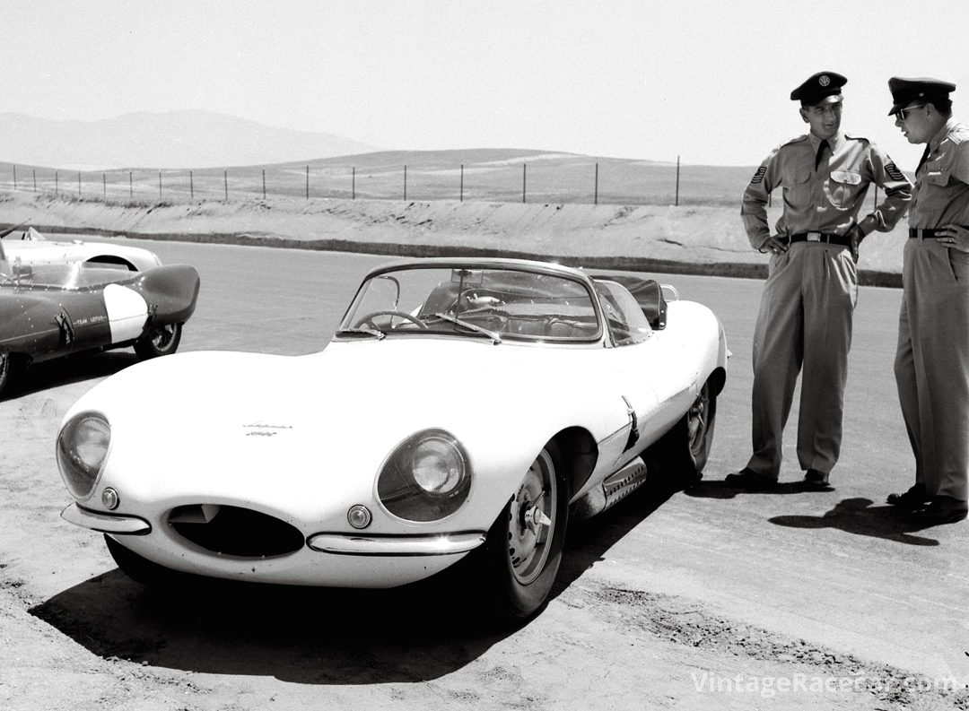 PetersonÕs Jaguar XKSS in the Riverside paddock on opening weekend. 