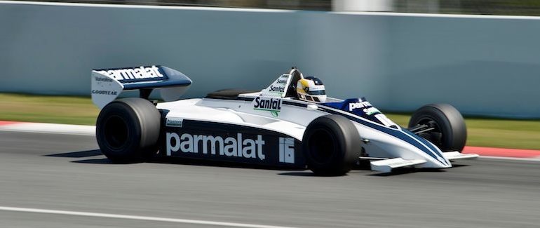 Brabham BT49D at speed on main straight