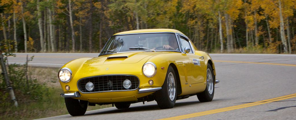 Randy Reiss and Tom Singer enjoy their 1962 Ferrari 250 GT SWB Berlinetta over Gore Pass John Waugh, Photographic Images