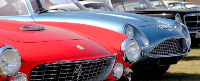 Ferrari 250 GT Lusso and Aston Martin DB4 GTZ at Kuwait Concours d'Elegance 2012