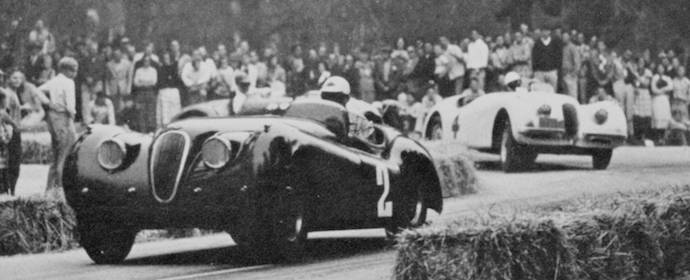 Phil Hill in his Jaguar XK120 at Pebble Beach Road Races