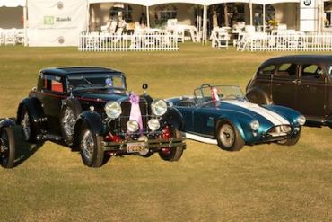 L to R: 1933 MG L1, 1929 Stutz Supercharged Coupe, 1964 Shelby Cobra and 1934 Chrysler Airflow CY