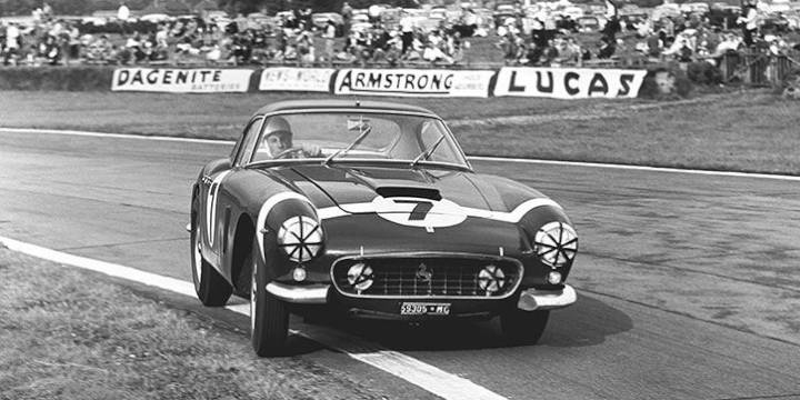 Stirling Moss in the Ferrari 250 GT SWB Berlinetta at Goodwood