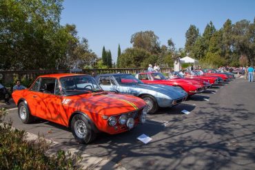 Post-War European cars on display.