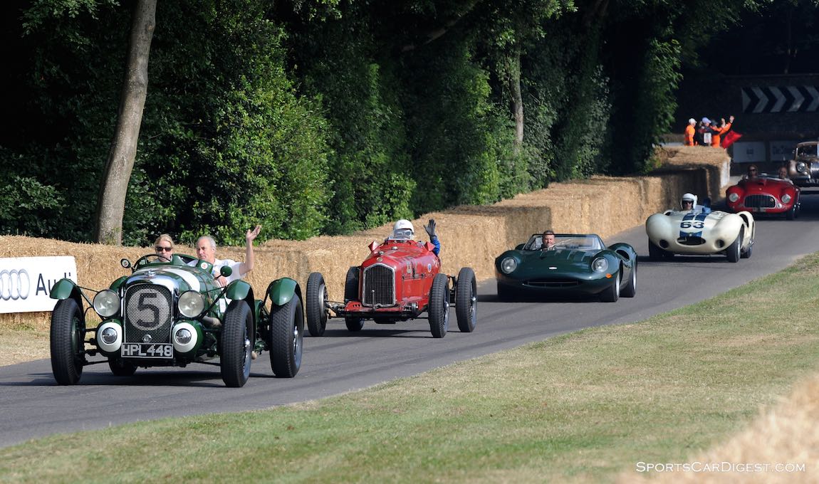 Le Mans Lagonda leads down hill TIM SCOTT