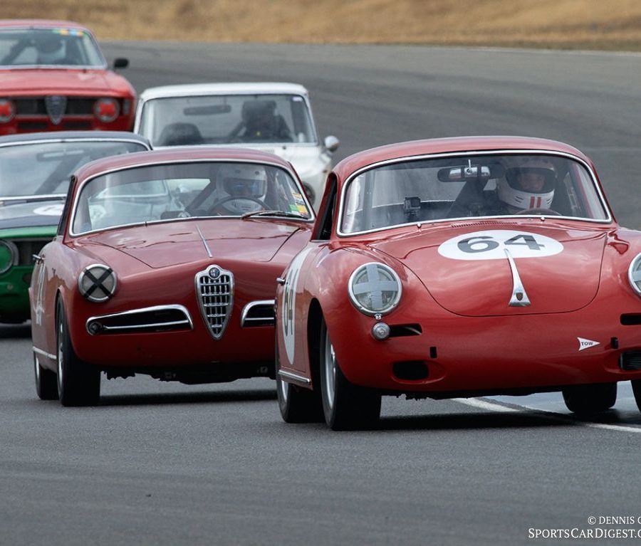 Joseph Rossi leads the pack in the 1964 Porsche 356 C DennisGray