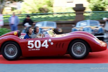 Steve Adler and Jakob Greisen in the 1957 Maserati 200SI. DennisGray