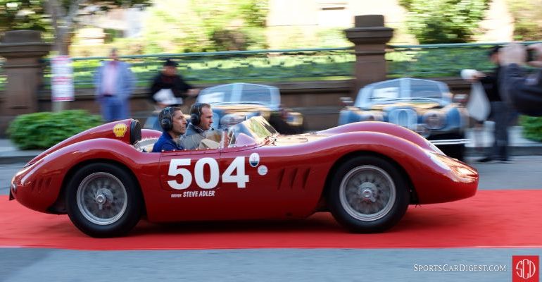 Steve Adler and Jakob Greisen in the 1957 Maserati 200SI. DennisGray