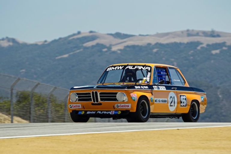 1971 BMW Alpina 2002ti to race at the Rolex Monterey Motorsports Reunion 2016. Chris Tedesco