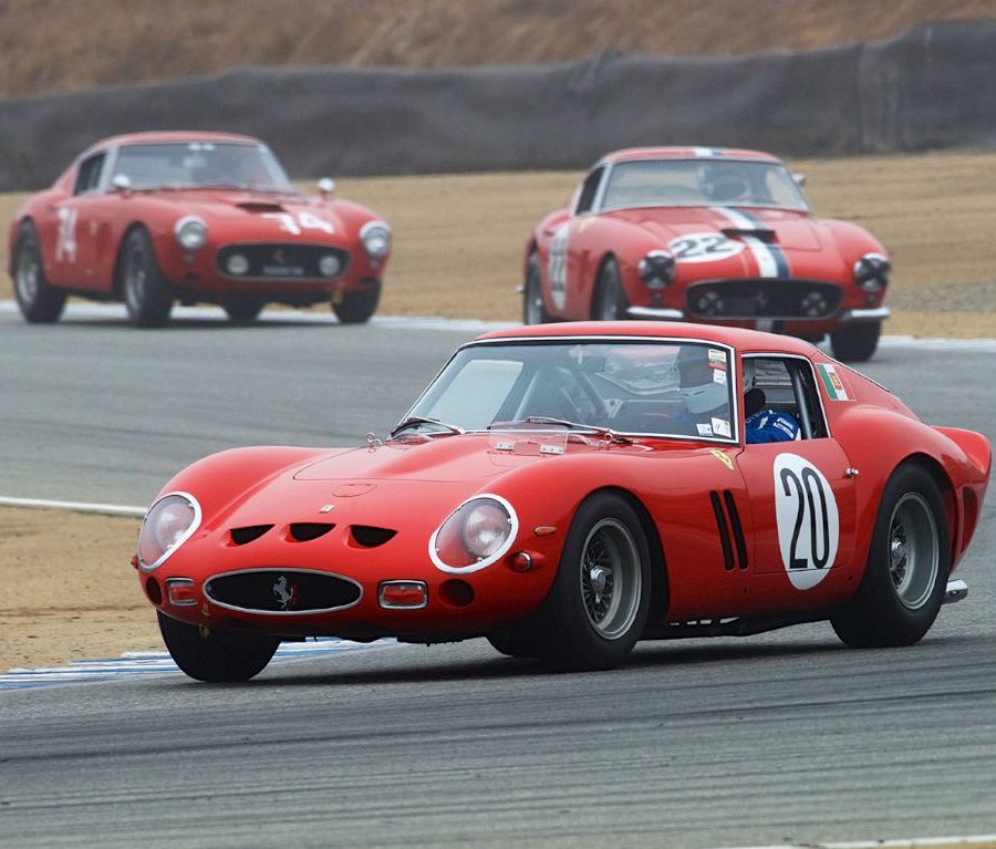 Ferrari 250 GTO, followed by a pair of Ferrari 250 GT SWB Berlinettas DennisGray