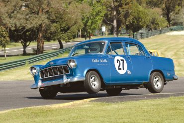 Dean Bryant looks almost ready to launch his Holden FE.
Photo: Neil Hammond