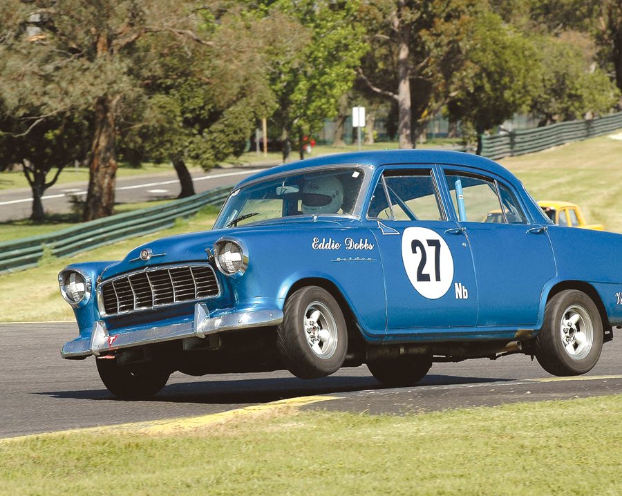 Dean Bryant looks almost ready to launch his Holden FE.
Photo: Neil Hammond