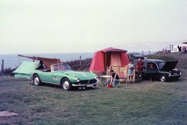 The BMW 507 on a camping trip during Herman Beliharz’s ownership. Courtesy of the owner