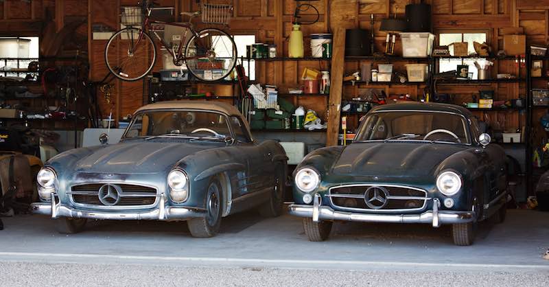 1957 Mercedes-Benz 300 SL Roadster and 1955 Mercedes-Benz 300 SL Gullwing