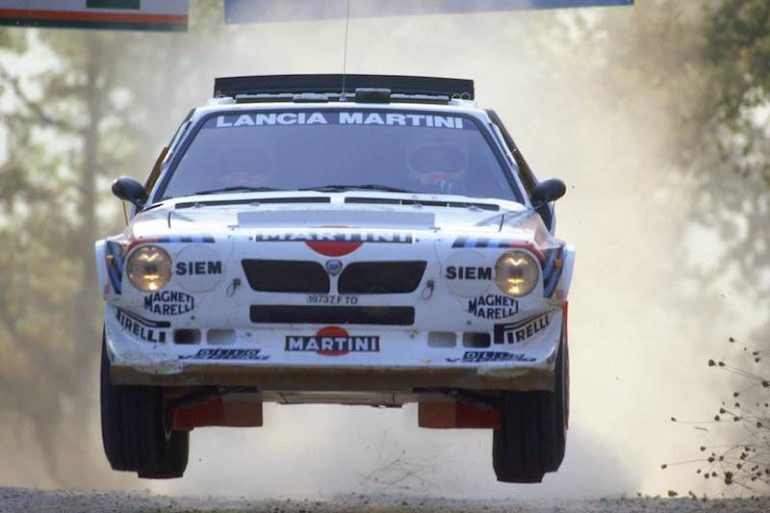 Miki Biasion in the Group B Lancia Delta S4 in 1986