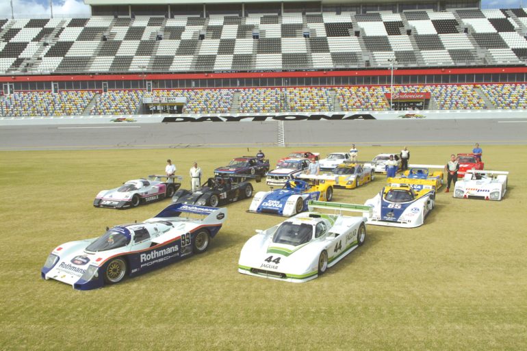 Legends of IMSA displayed on the dogleg infield.
Photo: Chuck Andersen