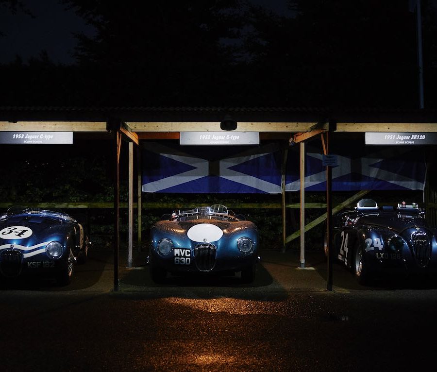 Night time for the Ecurie Ecosse paddock