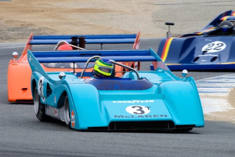 Rick Knoop's 1972 McLaren M8F in turn elven. DennisGray