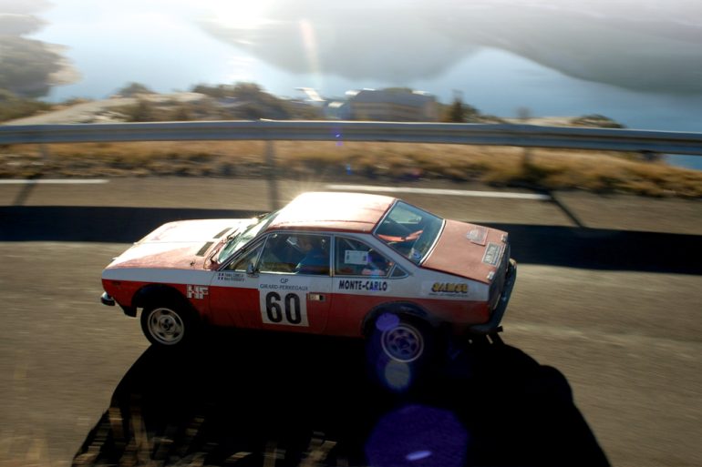 Lancia Beta Coupe over the Lac Serre Poncee.
Photo: Peter Collins