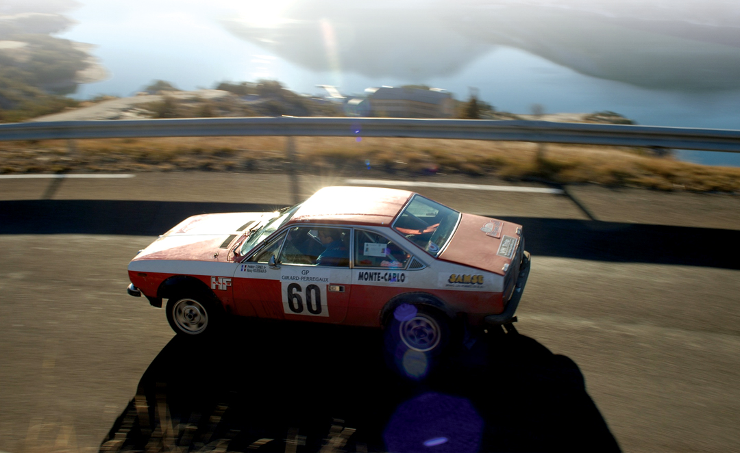 Lancia Beta Coupe over the Lac Serre Poncee.
Photo: Peter Collins