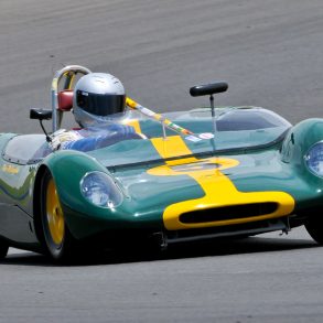 US visitor Peter Mclaughlin and his 1962 Lotus 23B. Ian Welsh Photo. Ian Welsh