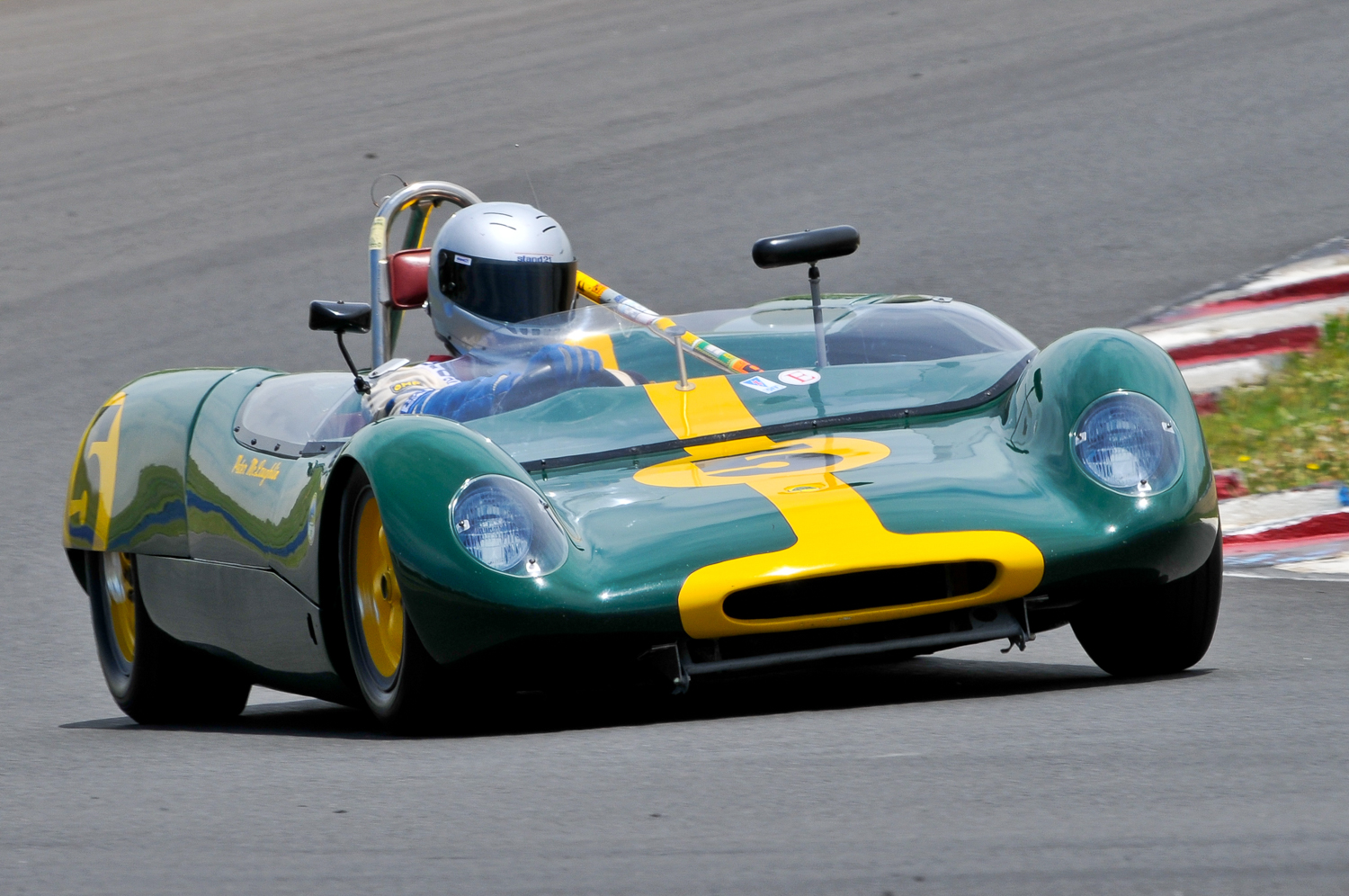 US visitor Peter Mclaughlin and his 1962 Lotus 23B. Ian Welsh Photo. Ian Welsh