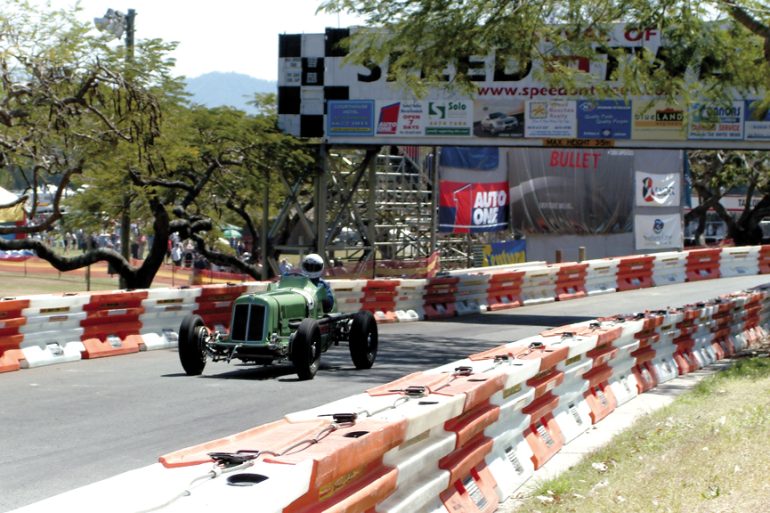 American Dean Butler at the wheel of his 1934 ERA R1A.
Photo: Justin Ealand