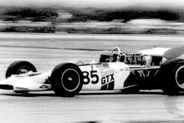 Bill Brack at the wheel of his Lotus 70 F5000 at Harewood Acres, Canada.