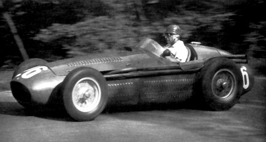 Juan Manuel Fangion scores the first win for the Maserati 250 F (1954).