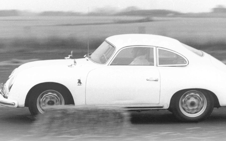 Jim Clark drives a Porsche 356A in his first race outside of Britain (1958).