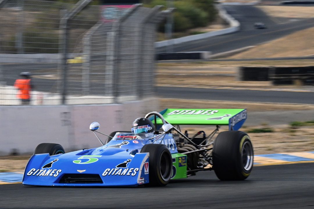 Todd Willing, 1974 Chevron B27,  exits turn ten Sunday.  Photo © Dennis Gray Dennis Gray