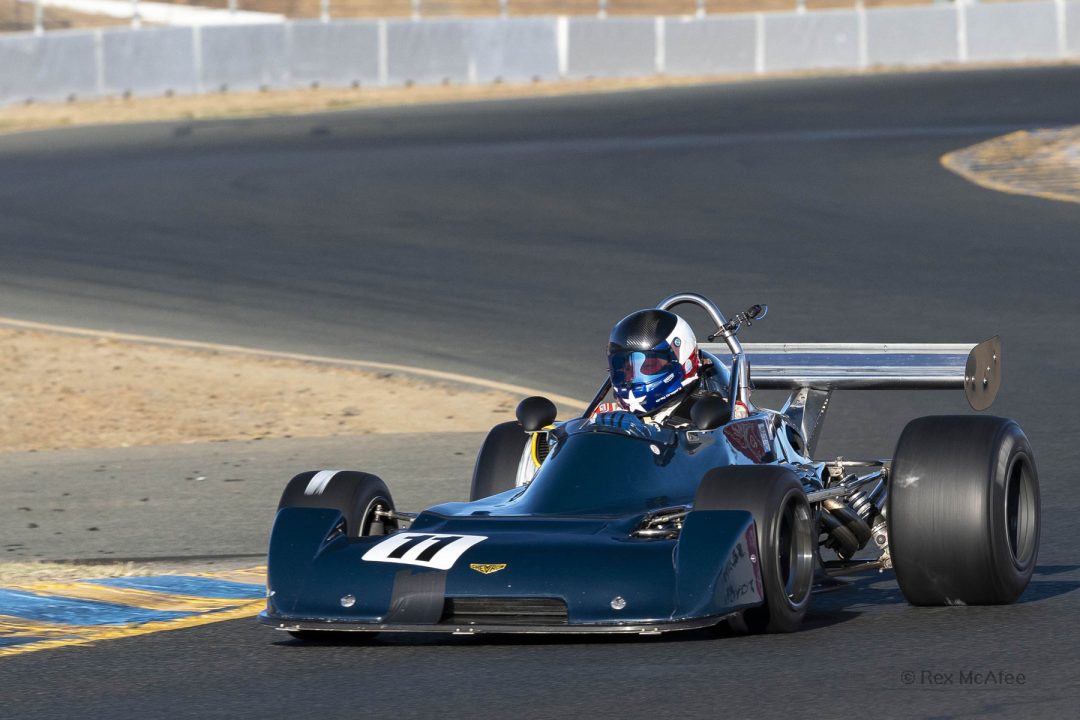 Shippert, Ethan, 1977 Chevron B39, navigates turn 10.  Photo © Rex McAfee REX MCAFEE rexmcafee@gmail.com