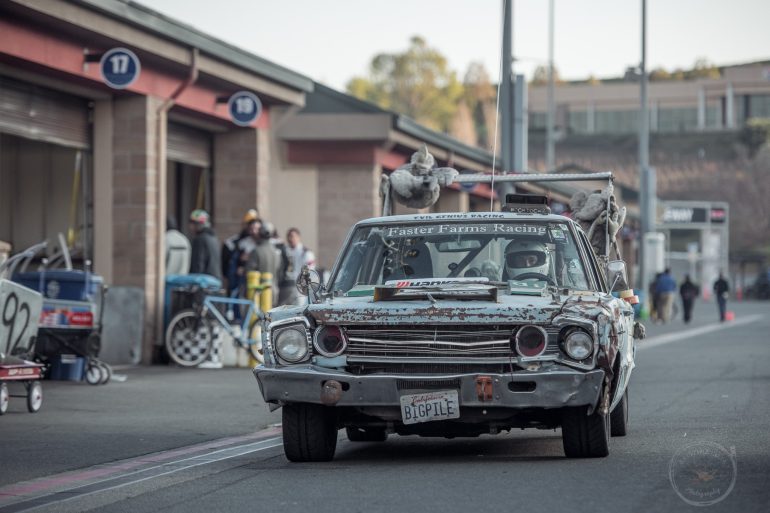 Team Chicken Car Oh Yeah (#43) is a 1966 Plymouth Belvedere