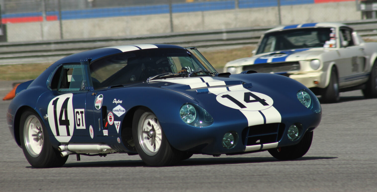 # 14 - 1964 Cobra Daytona - Jim Bouzaglou; # 98B - 1966 Shelby GT350 - Marc A. Petein Craig R. Edwards