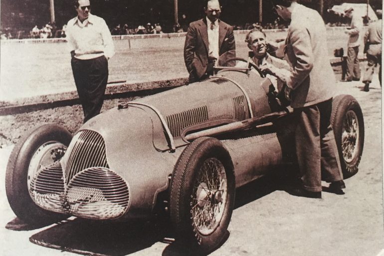 Gerard in the old Maserati at Indy.