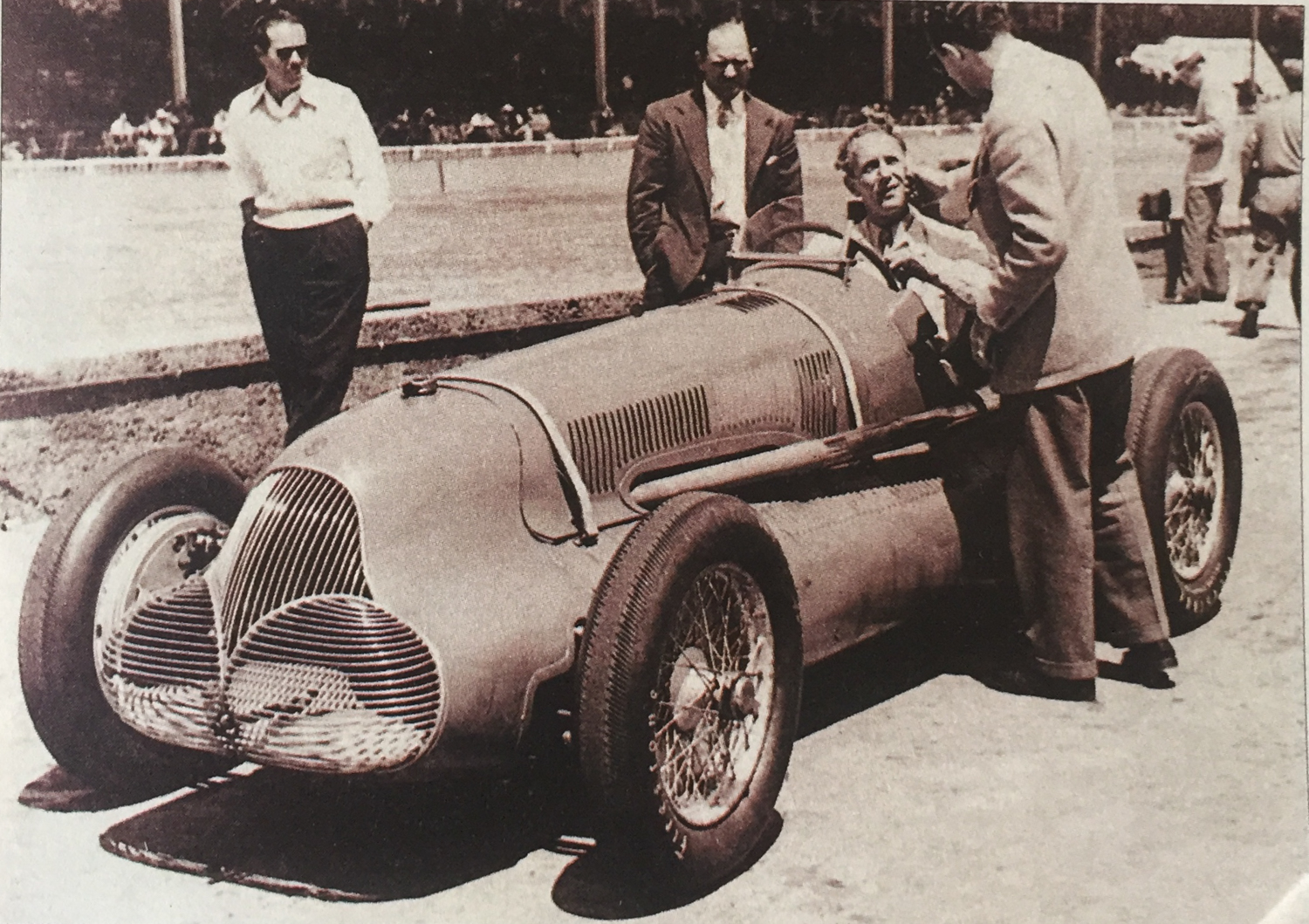 Gerard in the old Maserati at Indy.