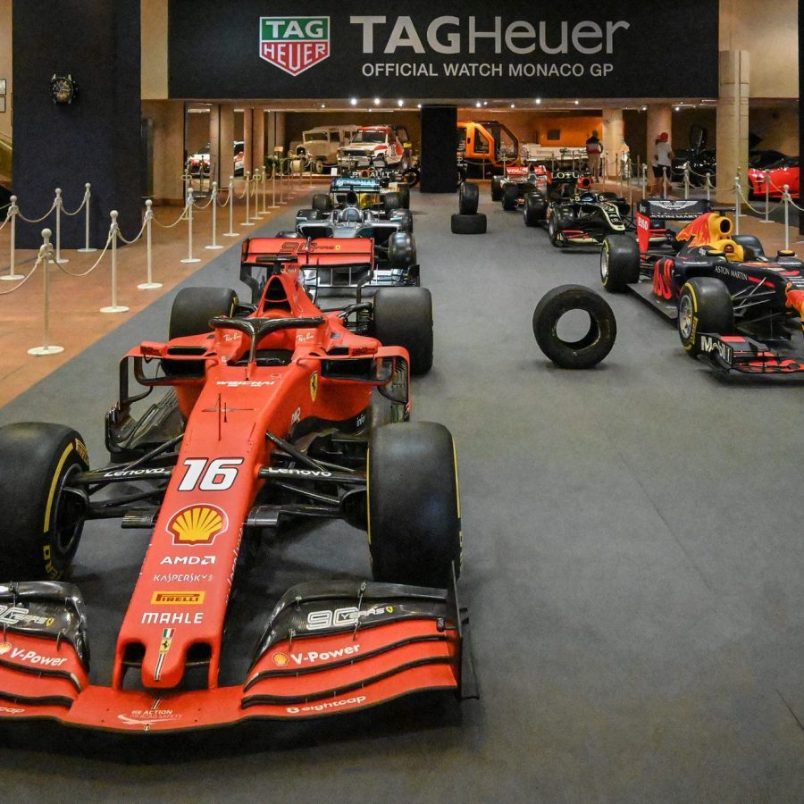 Race cars on display in Prince of Monaco's Royal Auto Collection