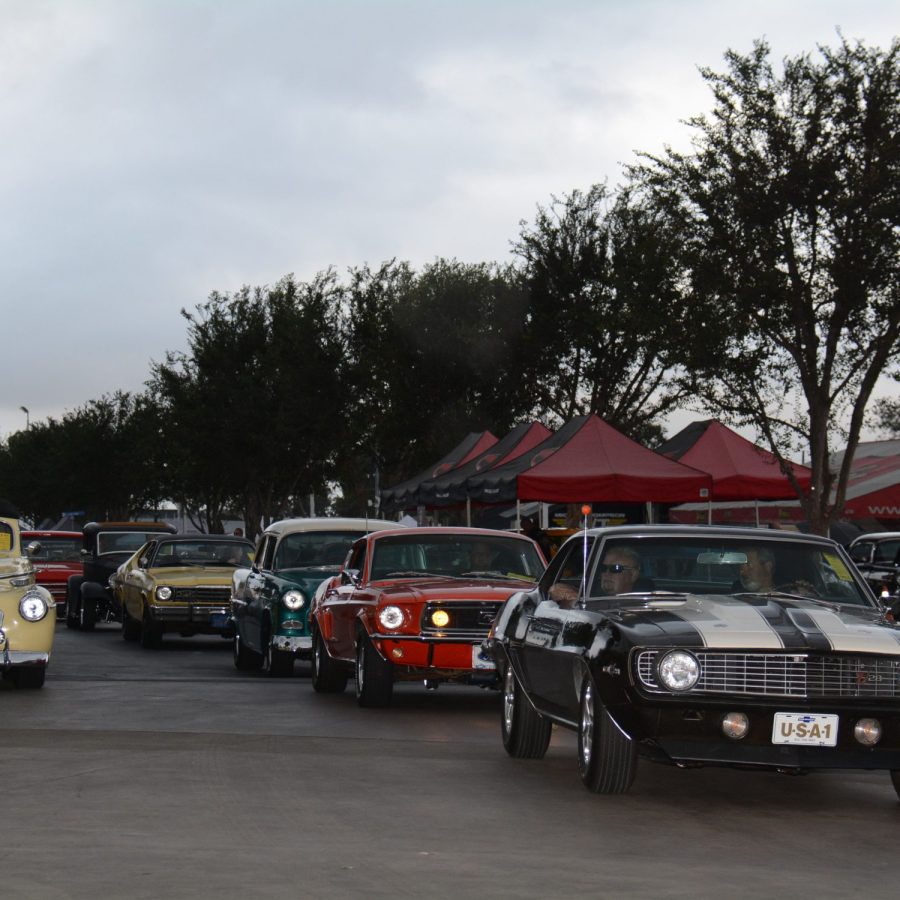 A whole bunch of Ford Mustangs