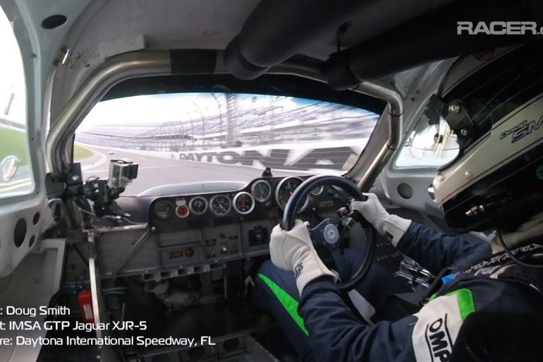 Jaguar XJR-5 Chasing A Porsche 962 At Daytona