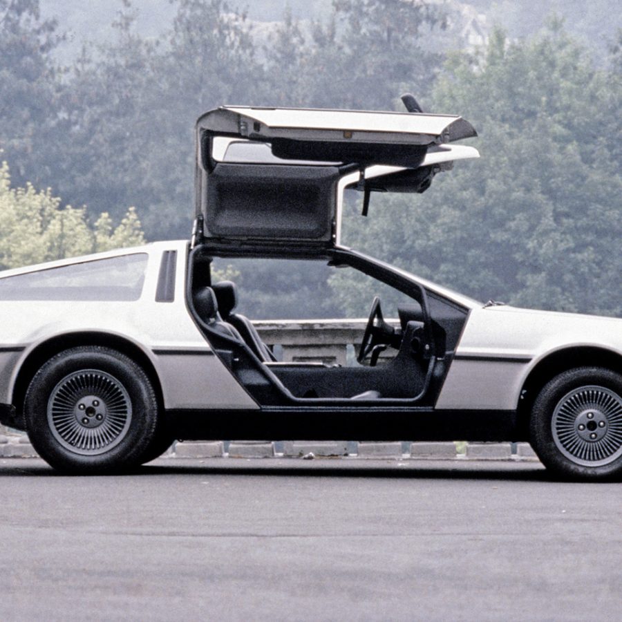 Side view of DeLorean DMC-12