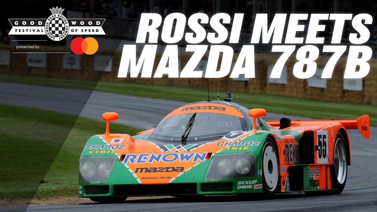 Valentino Rossi Drives The Le Mans Winner Mazda 787B At The Goodwood Festival Of Speed